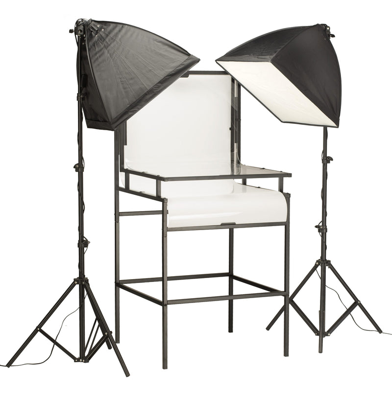 24" Floor Stand Shooting Table with Two LED Softbox Lights