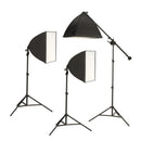 24" Shooting Table Kit with Floor Stand and Three Light LED Softboxes